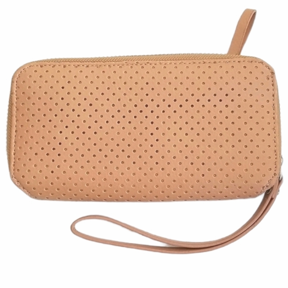 NWT Zip Top Clutch Tan Bag Wallet Purse - Picture 5 of 15